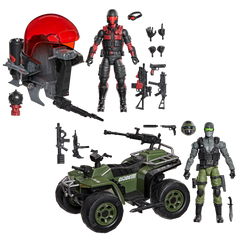 G.I. Joe Classified Series #218, Snake Eyes & Varmint ATV Vs. Stealth Viper & Cobra Stealth Flight Pod (Trubble Bubble)