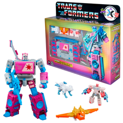 Transformers Jem and the Holograms Autobot Blaster & KP Glit, KP Sundor, and KP Rosanna