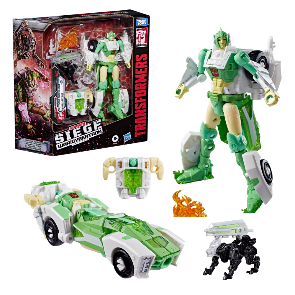 Transformers Generations War for Cybertron: Siege Deluxe Class Autobot Greenlight with Dazzlestrike
