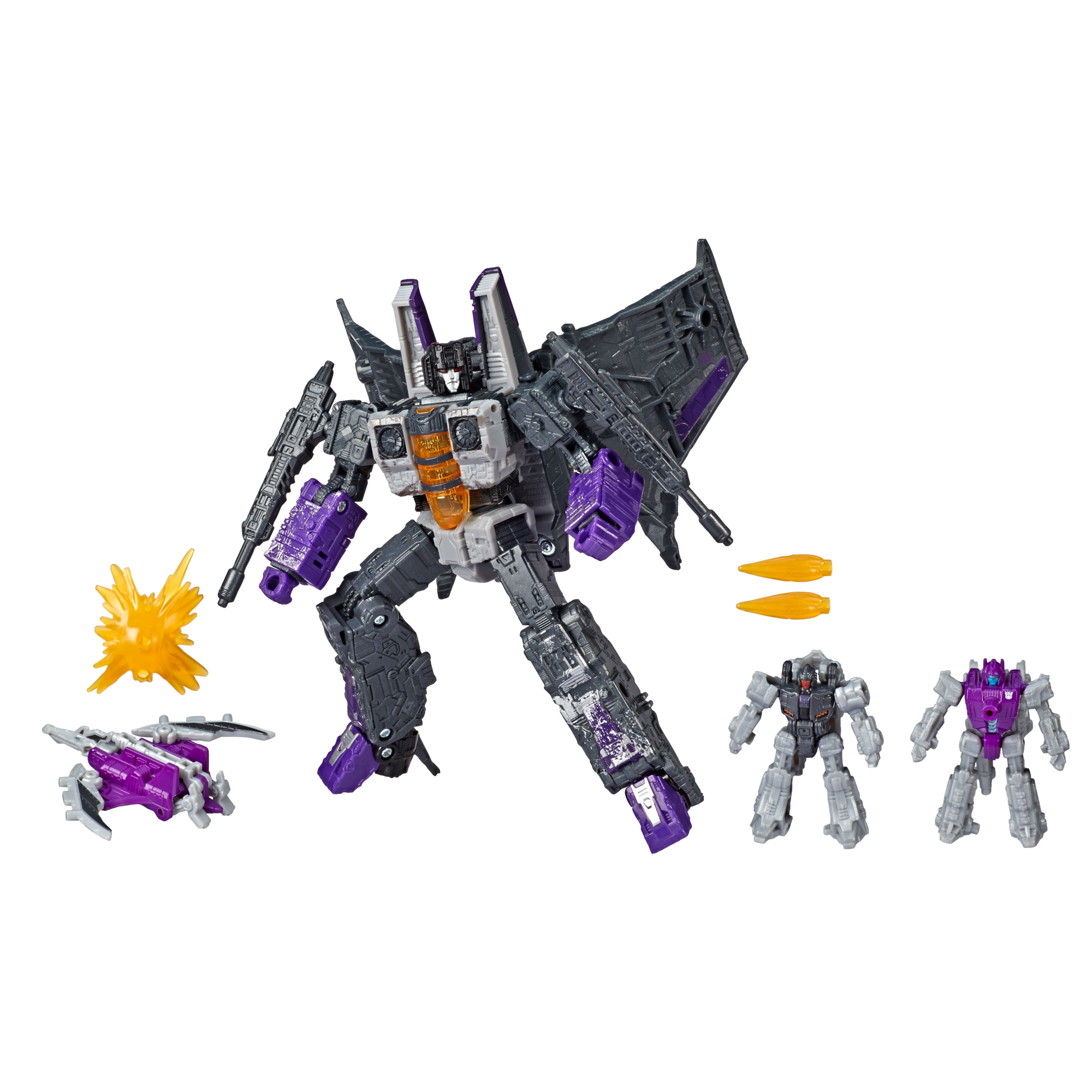 Transformers Toys Generations War for Cybertron Voyager WFC-S27 Decepticon Phantomstrike Squadron 4-Pack - Final Strike Figure Series: Part 2