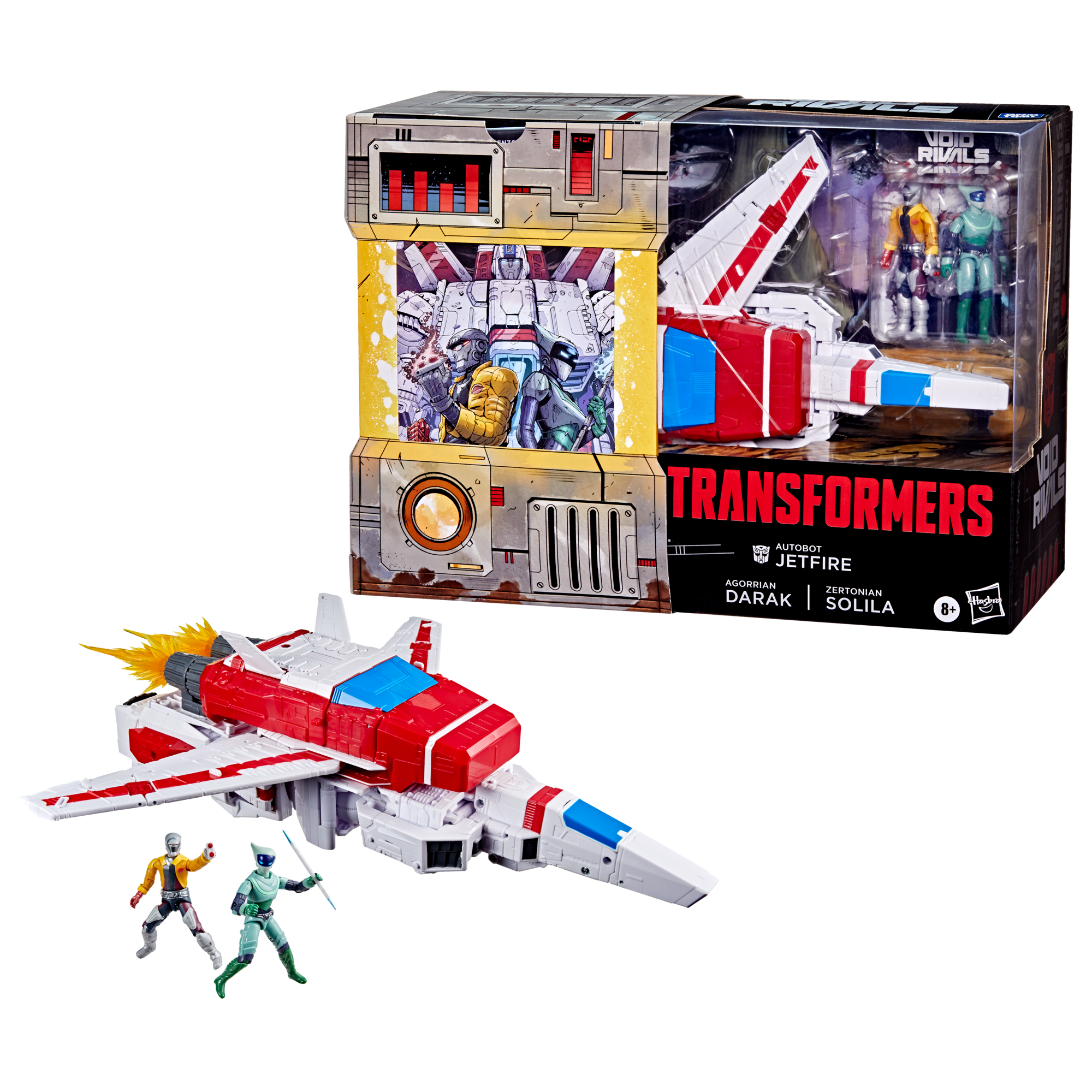 Transformers Void Rivals Autobot Jetfire, Zertonian Solila, and Agorrian Darak