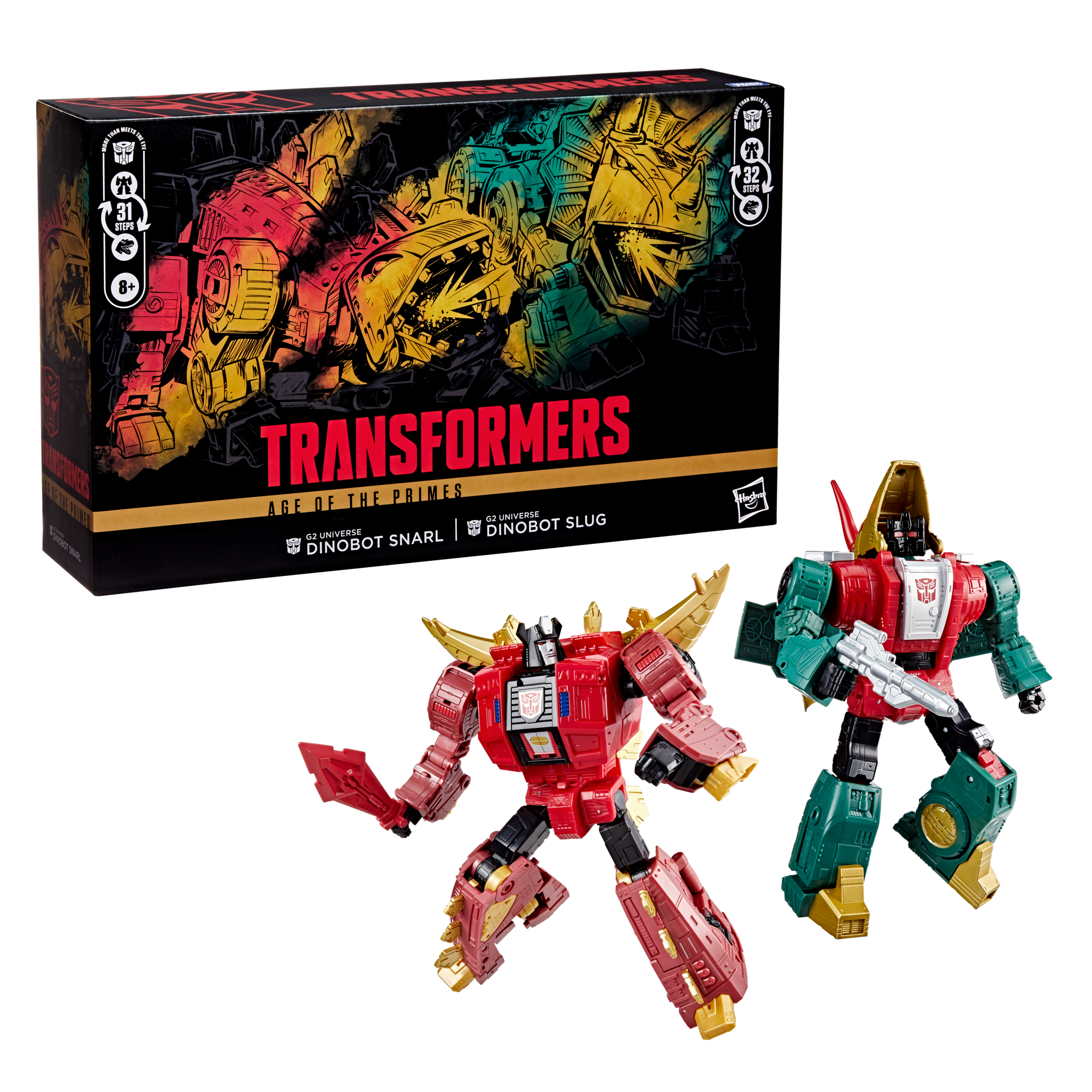 Transformers Age of the Primes G2 Universe Dinobot Slug and G2 Universe Dinobot Snarl