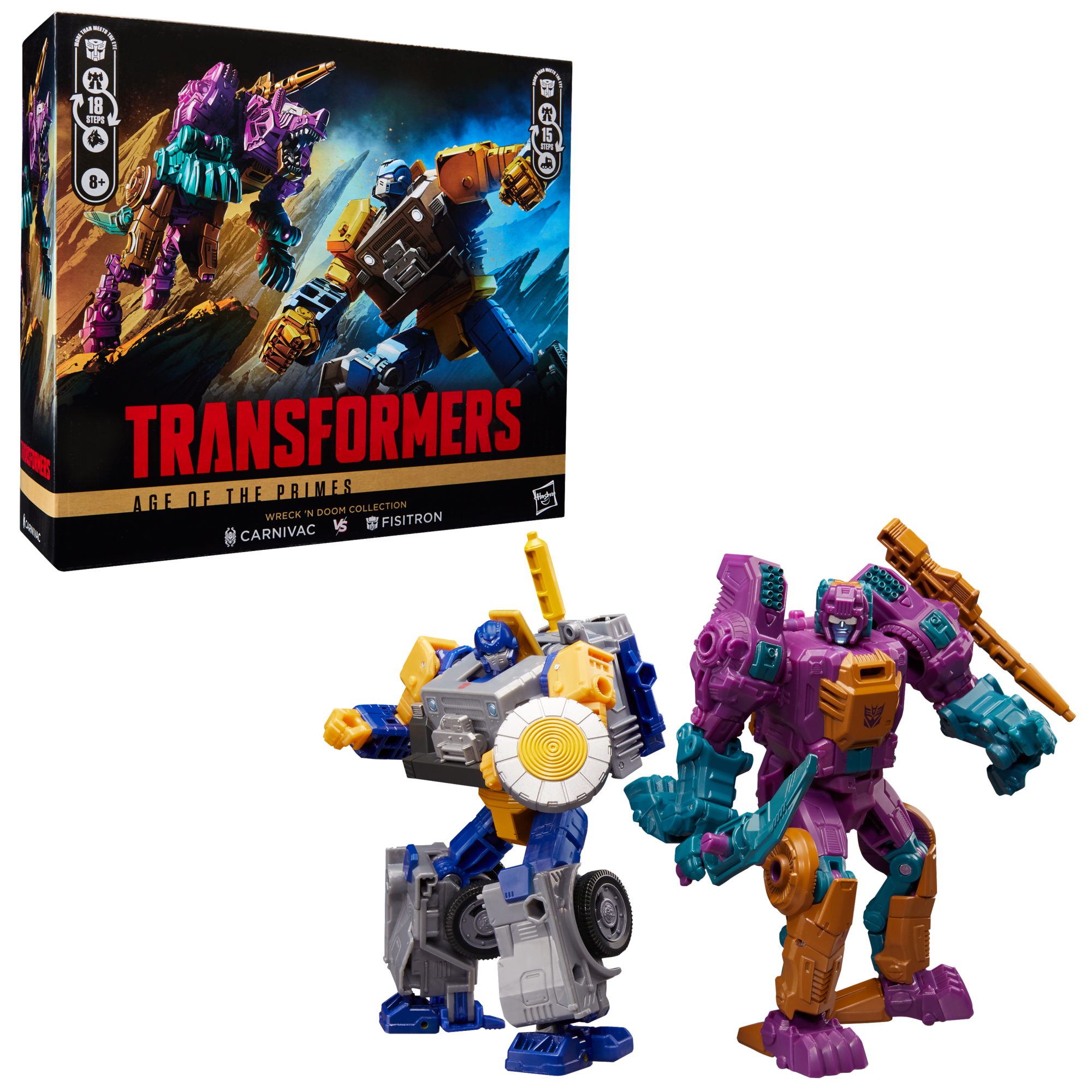 Transformers Age of the Primes Wreck ‘n Doom Collection Fisitron and Carnivac Action Figure 2-Pack