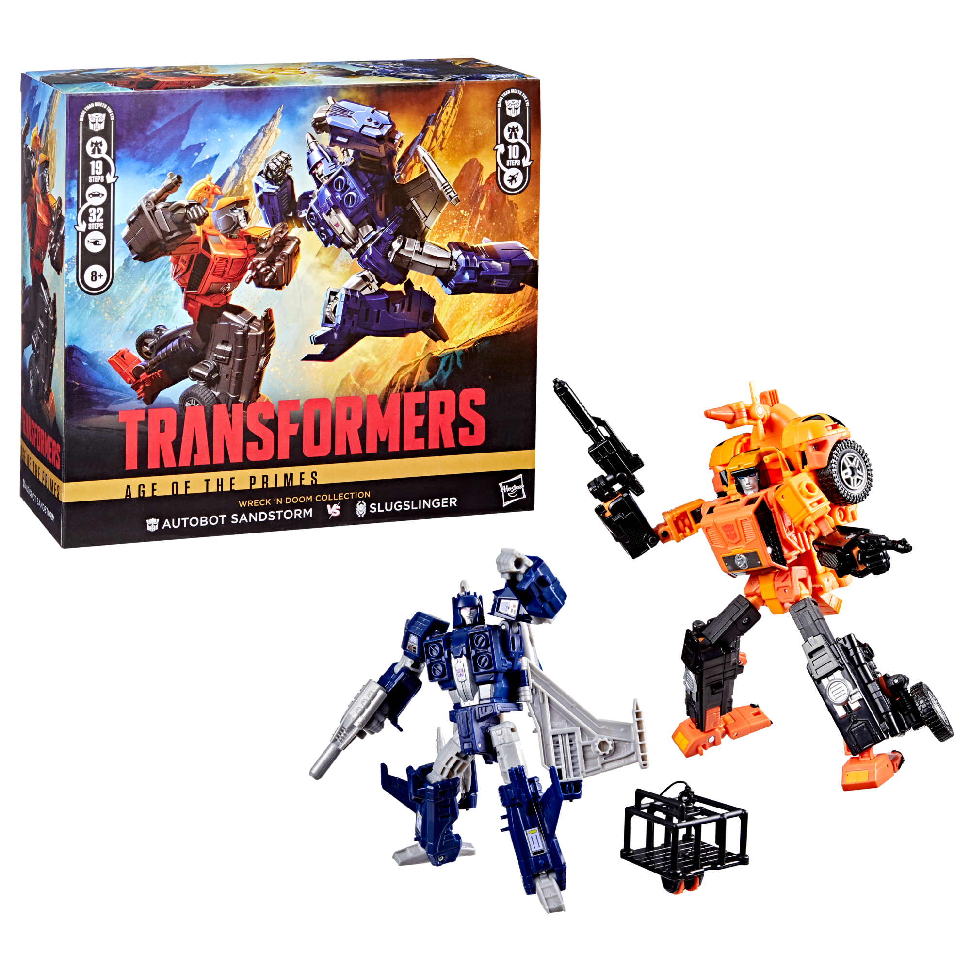 Transformers Age of the Primes Wreck 'n Doom Collection Autobot Sandstorm vs Slugslinger
