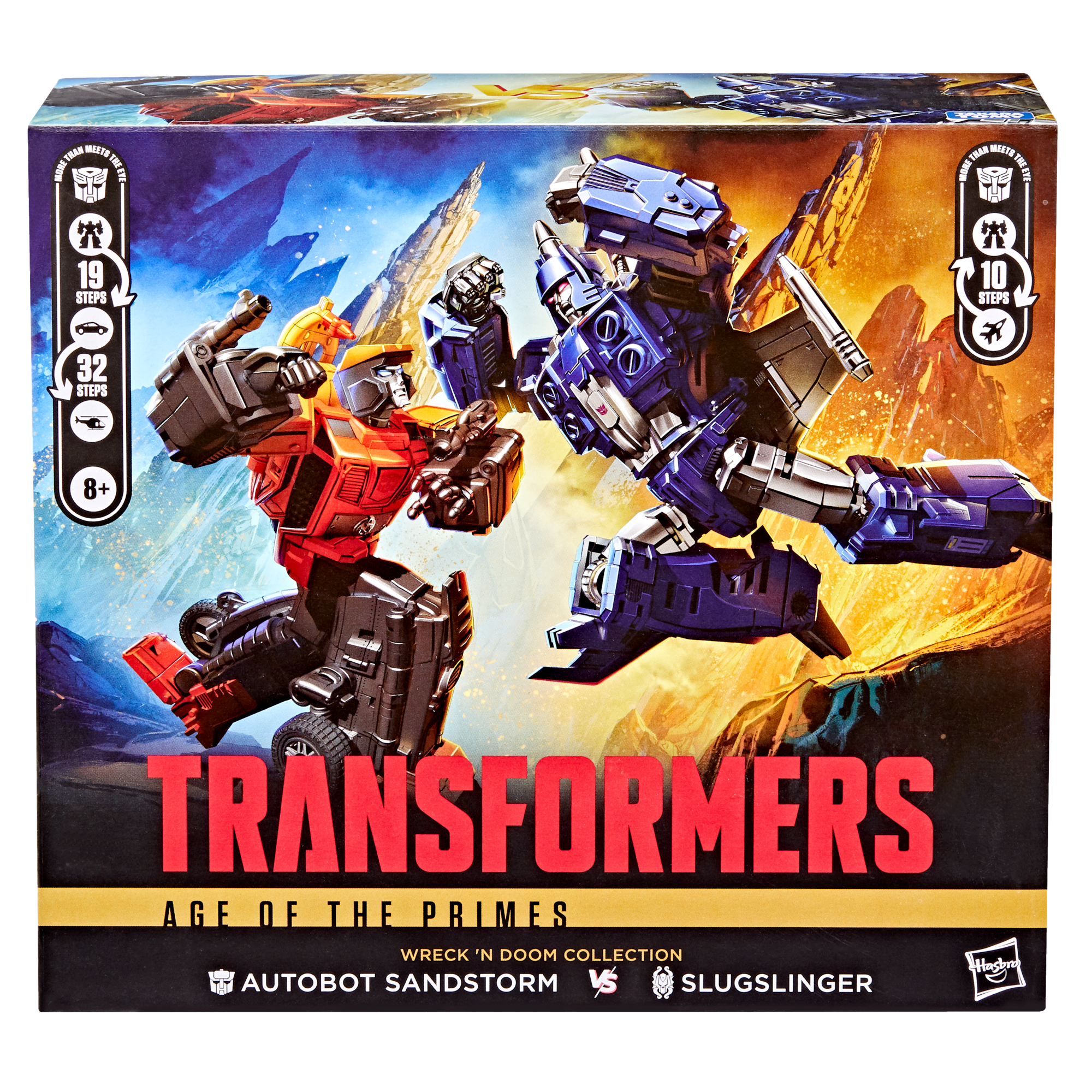 Transformers Age of the Primes Wreck 'n Doom Collection Autobot Sandstorm vs Slugslinger