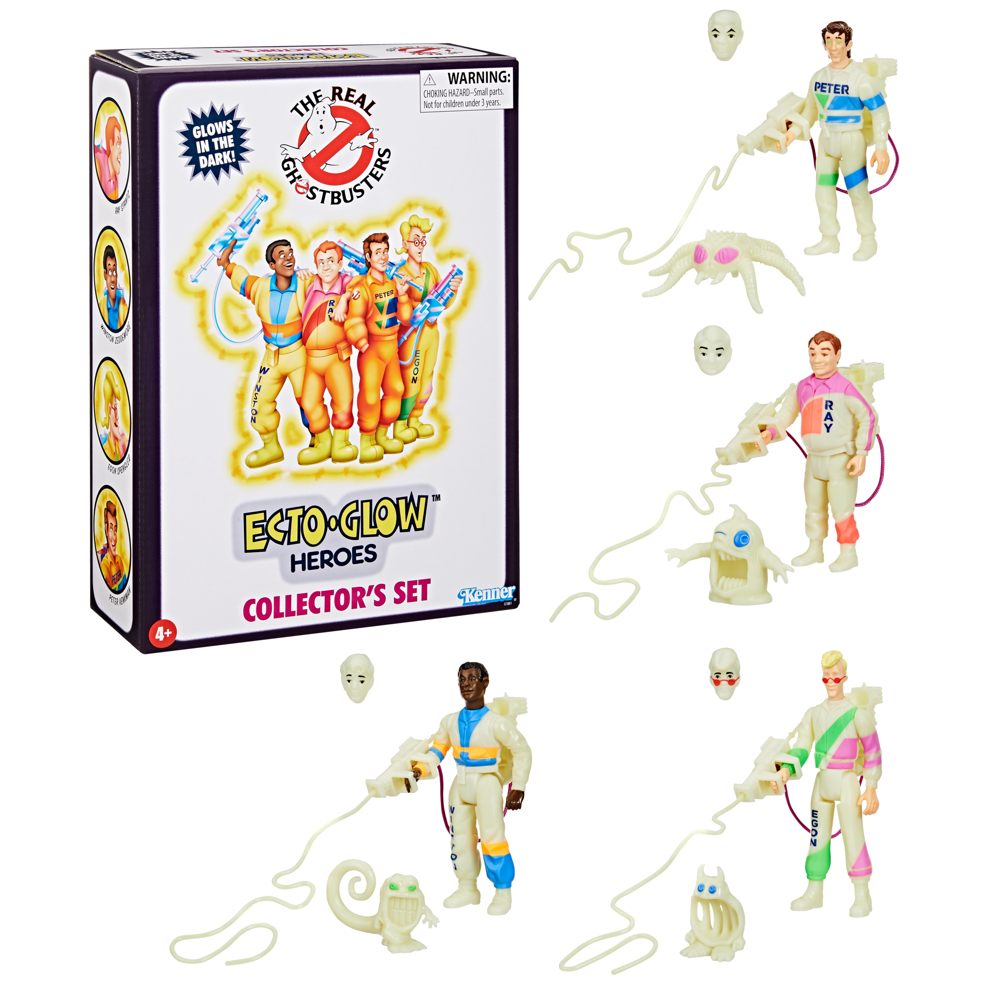 Ghostbusters Kenner Classics The Real Ghostbusters Ecto-Glow Heroes Collector’s Set