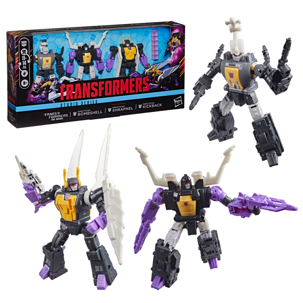 Transformers Studio Series The Transformers: The Movie MTMTE Collection Insecticon Bombshell, Insecticon Shrapnel, & Insecticon Kickback