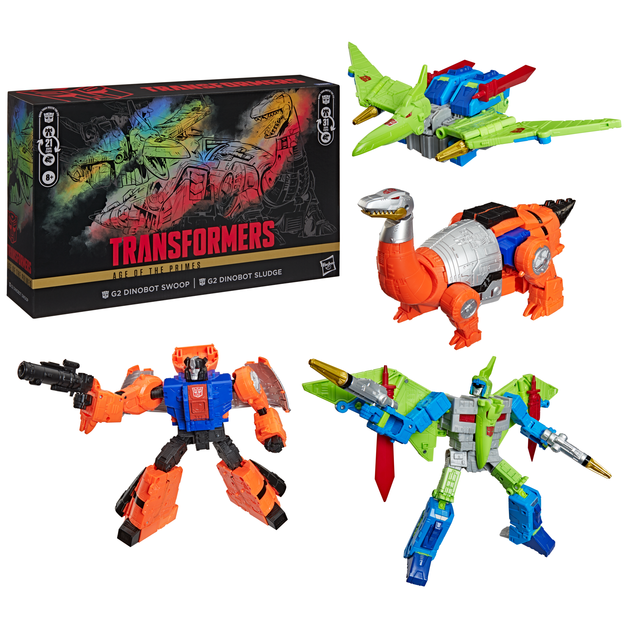 Transformers Age of the Primes G2 Dinobot Swoop and G2 Dinobot Sludge
