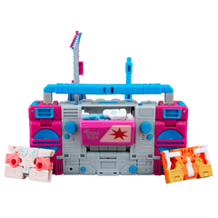 Transformers Jem and the Holograms Autobot Blaster & KP Glit, KP Sundor, and KP Rosanna