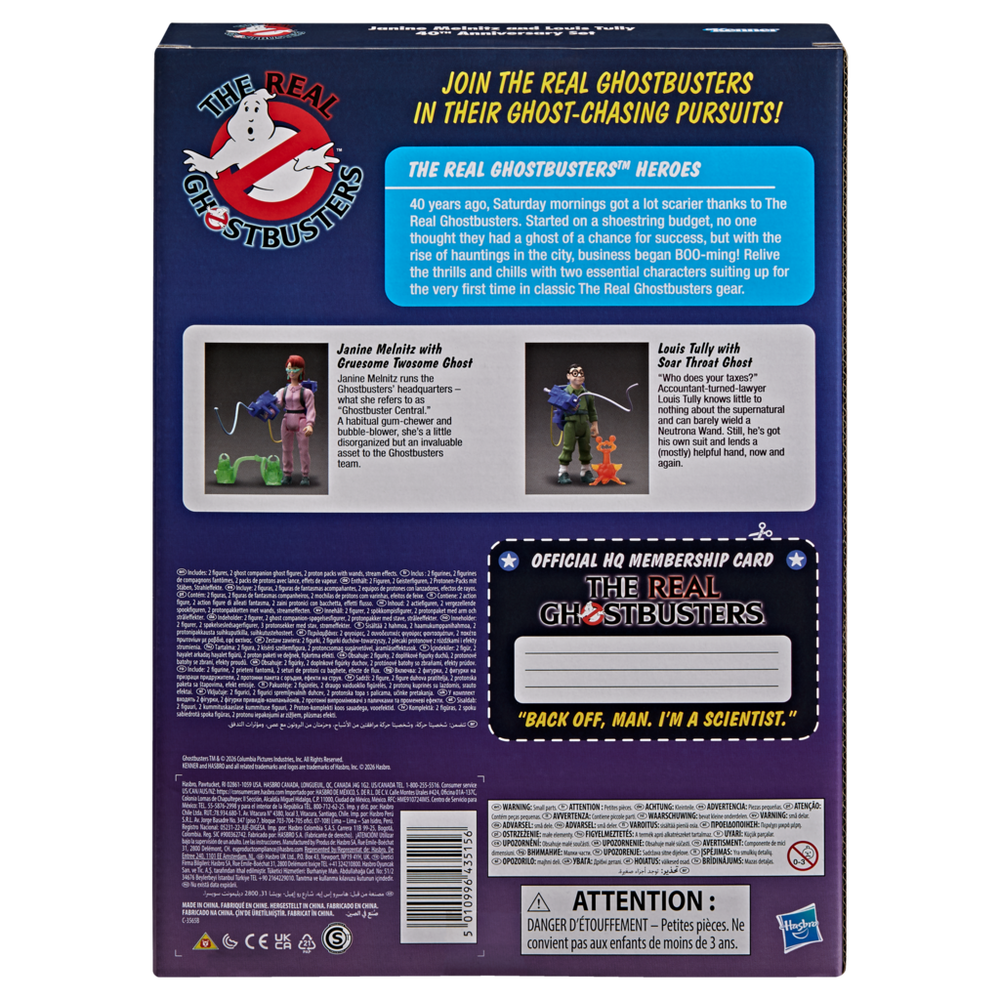 The Real Ghostbusters Kenner Classics Janine Melnitz and Louis Tully 40th Anniversary Set