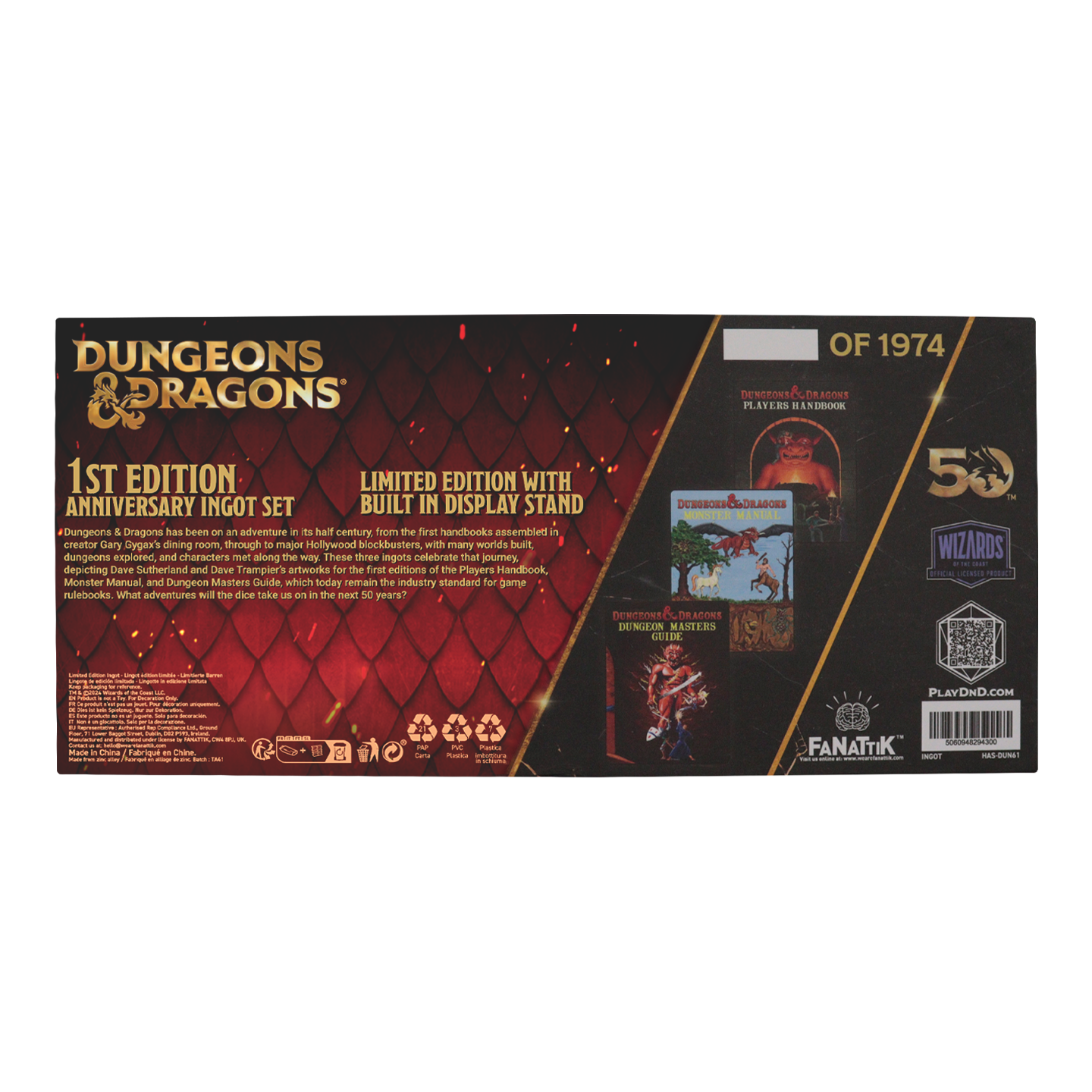 Dungeons & Dragons 50th Anniversary Limited Edition, 1st Edition Book Cover Ingot Set