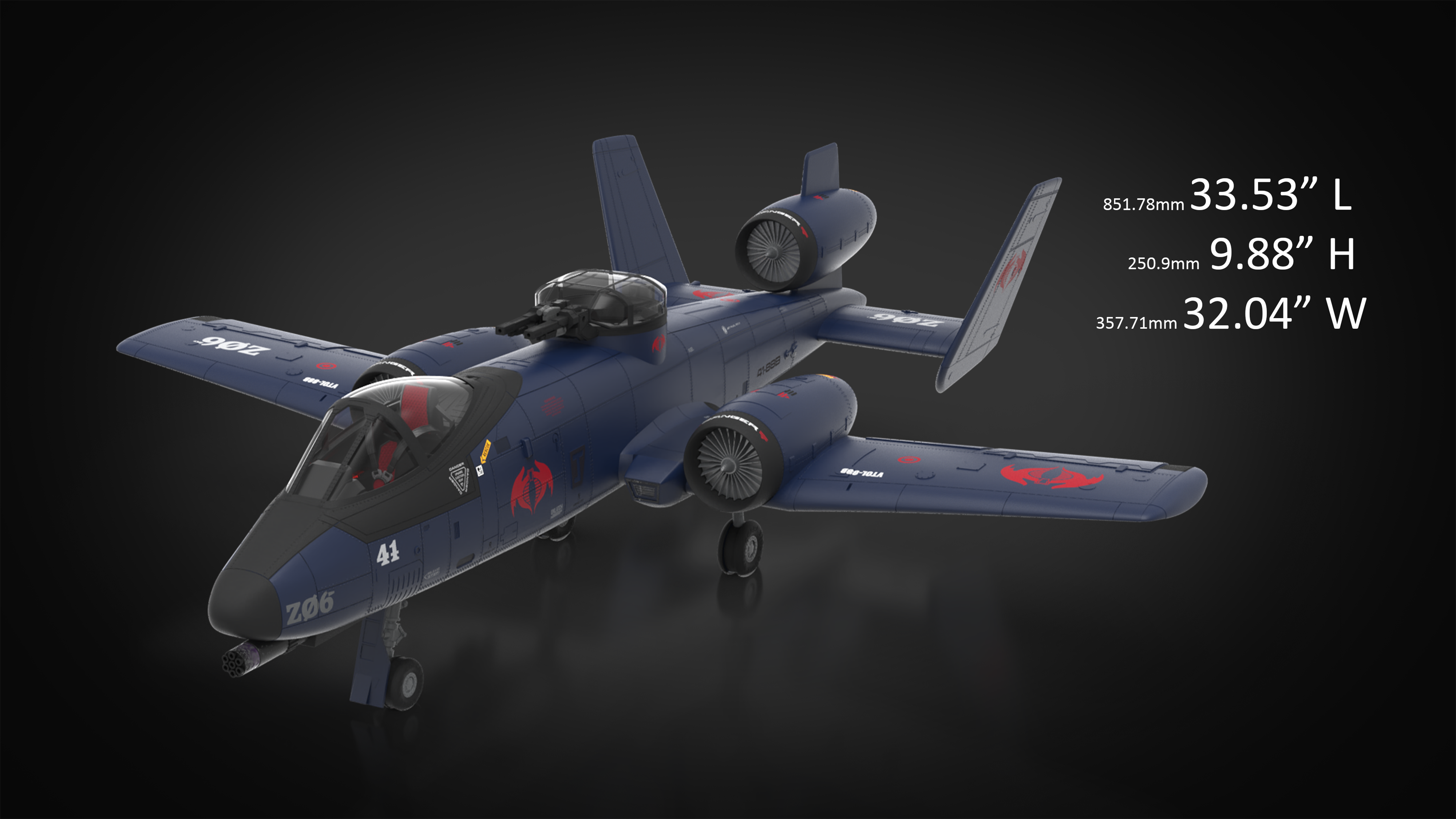 G.I. JOE CLASSIFIED SERIES COBRA RATTLER GROUND ATTACK JET